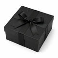 Scatola regalo quadrata 20 x 20 x 10 cm in cartone nero con nastro decorativo