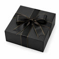 Scatola regalo 20 x 20 x 8 cm in cartone nero con nastro decorativo stile elegante